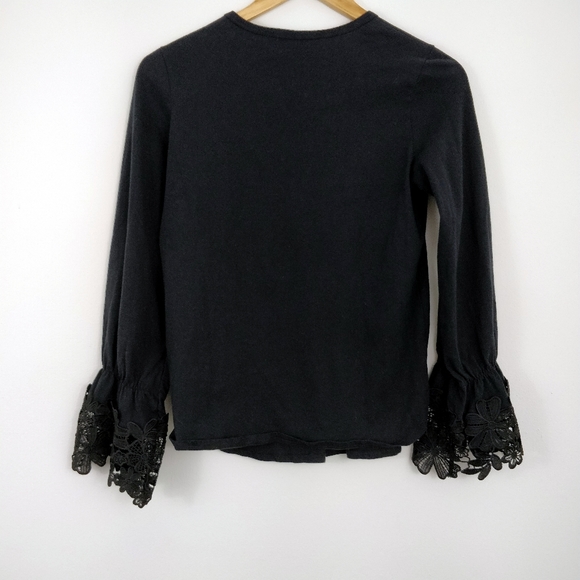 See by Chloe Black Lace Trimmed Blouse XS - Picture 5 of 8